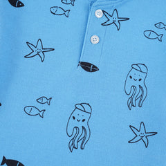 Sea Life Henley Polo Shirt -HP015 - Maa Sadqay