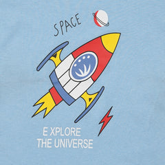 Kids Cotton T-Shirt & Shorts Set |Space -Blue -CS1122