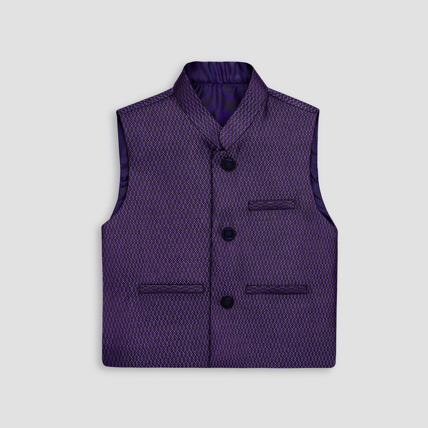 Boys Waistcoat Textured Purple Passion -WC21