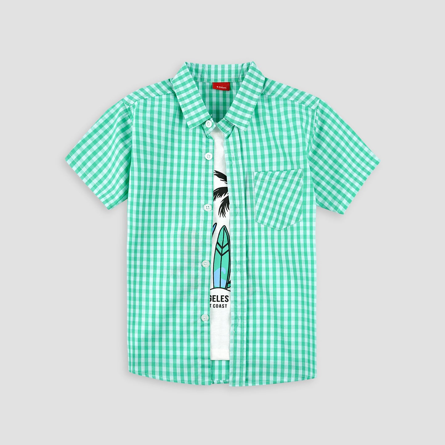 Green Check Double Shirt - Surfing -DS106 - Maa Sadqay
