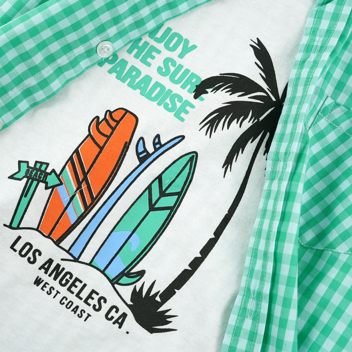 Green Check Double Shirt - Surfing -DS106 - Maa Sadqay