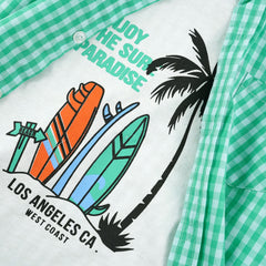 Green Check Double Shirt - Surfing -DS106 - Maa Sadqay