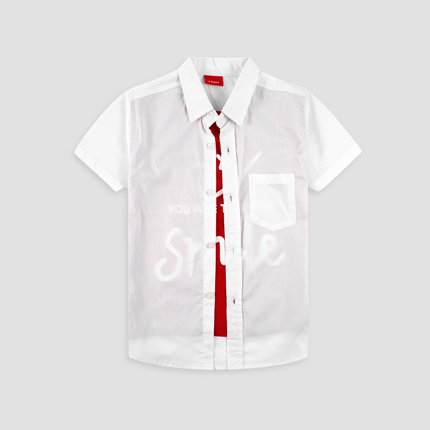 White Double Shirt - Smile -DS110 - Maa Sadqay