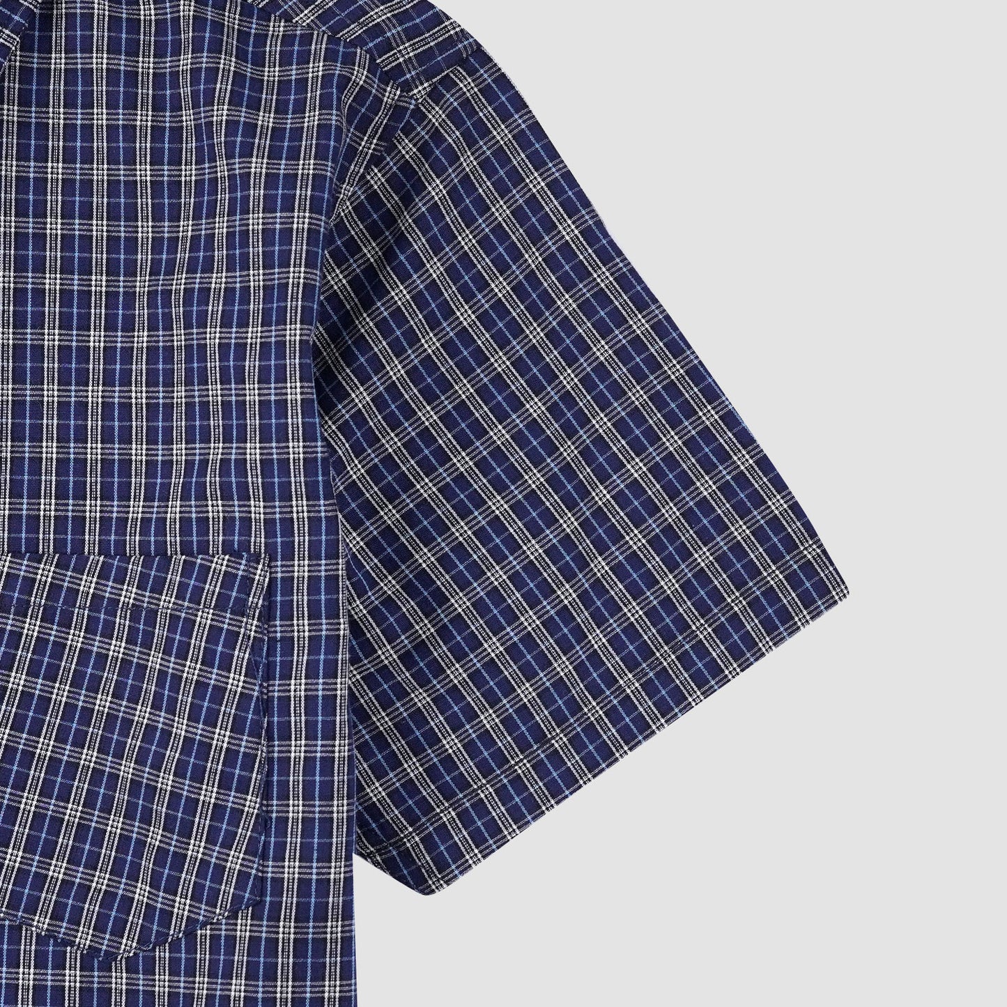 Navy Check Double Shirt - Smile -DS107 - Maa Sadqay