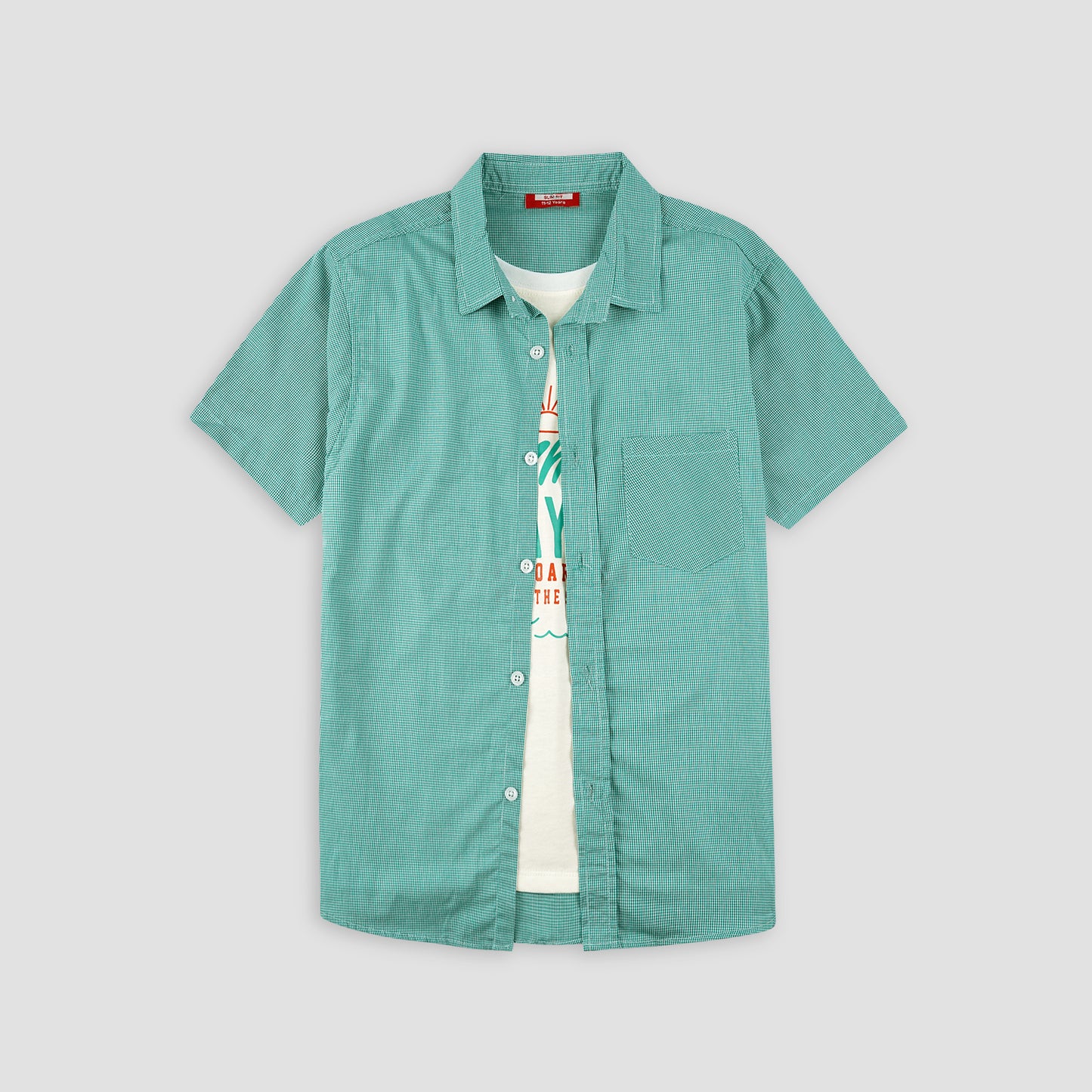 Cool Green Double Shirt-Summer Days -DS104 - Maa Sadqay