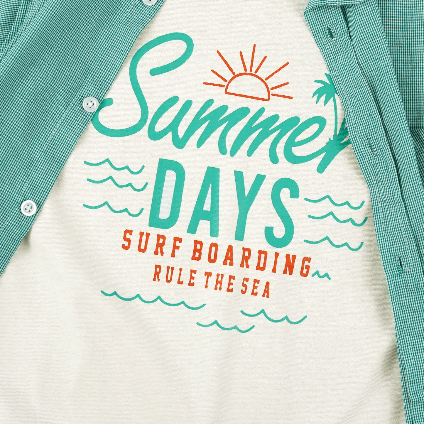 Cool Green Double Shirt-Summer Days -DS104 - Maa Sadqay