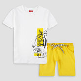 White Tiger: Shirt & Short Set -SN013 - Maa Sadqay