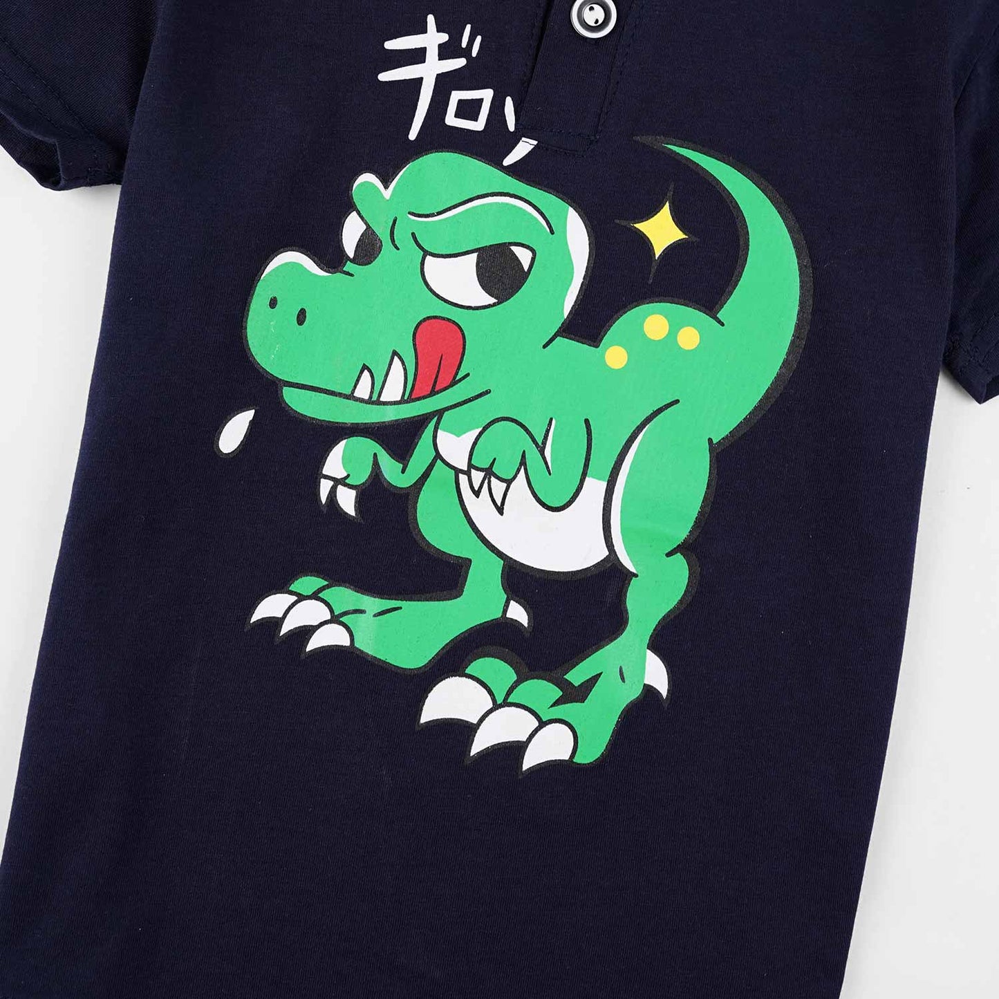 Polo Shirt & Shorts Set |Navy Naughty Dino -PD104