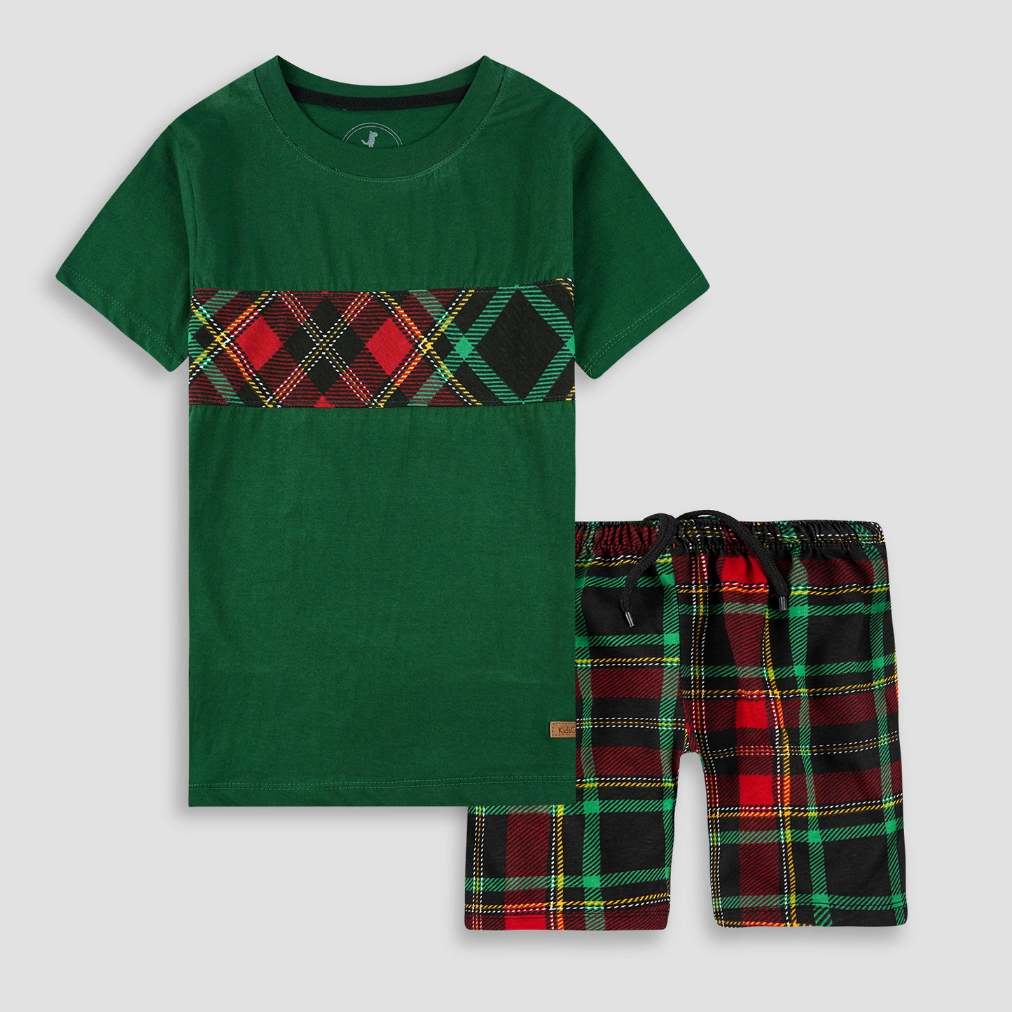 Patchy Green: Shirt & Short Set -SN007 - Maa Sadqay