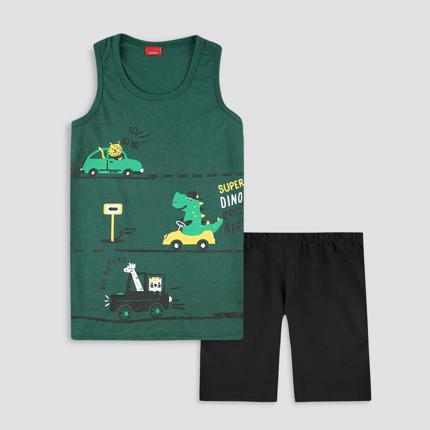 Dino Ride Sando Suit-Green -SS02 - Maa Sadqay