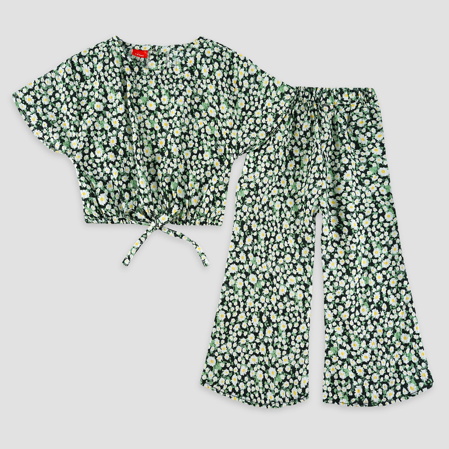 Daisy Flowers -Crop-top with Bell Bottom- CT111 - Maa Sadqay