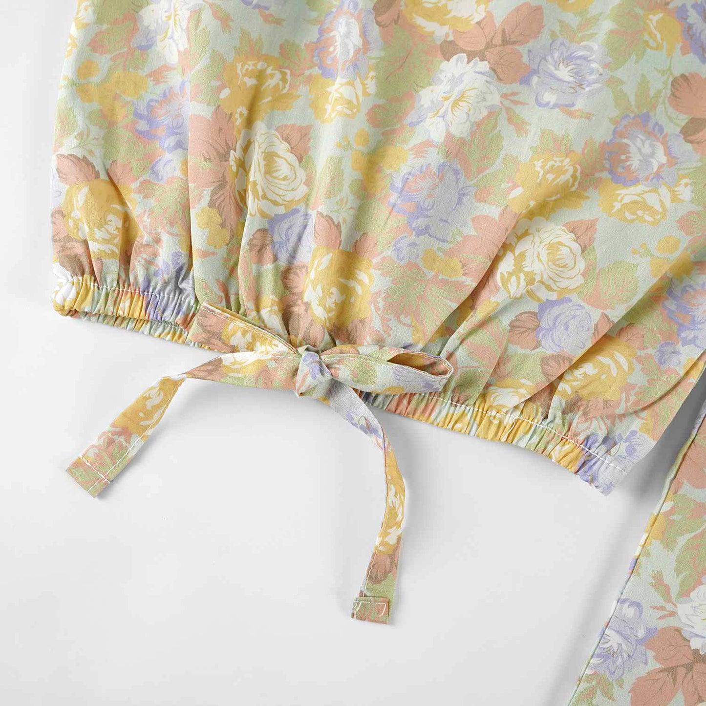 Soft Floral Hues -Crop-top with Bell Bottom -CT121 - Maa Sadqay