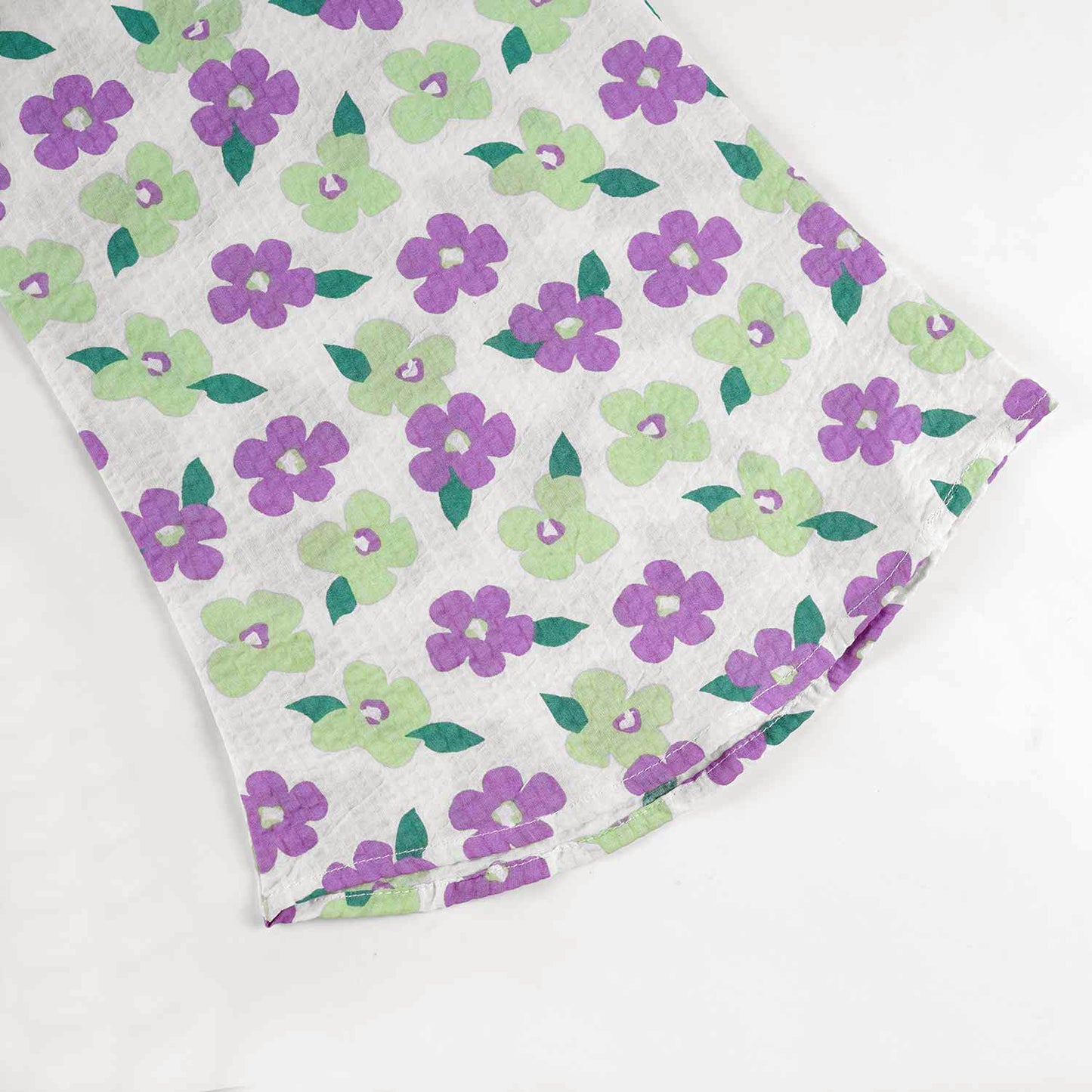 Polka Purple flowers -Crop-top with Bell Bottom -CT119 - Maa Sadqay
