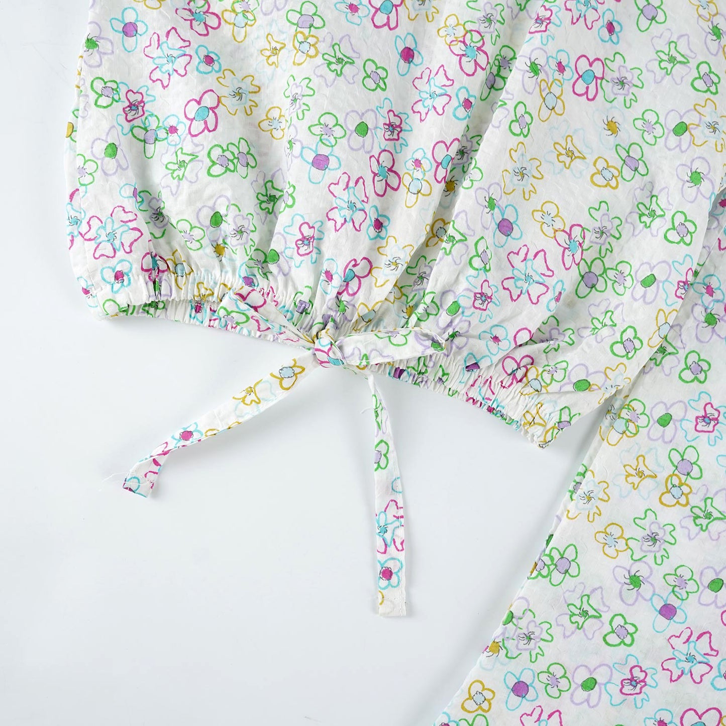 Floral White -Crop-top with Bell Bottom- CT113 - Maa Sadqay