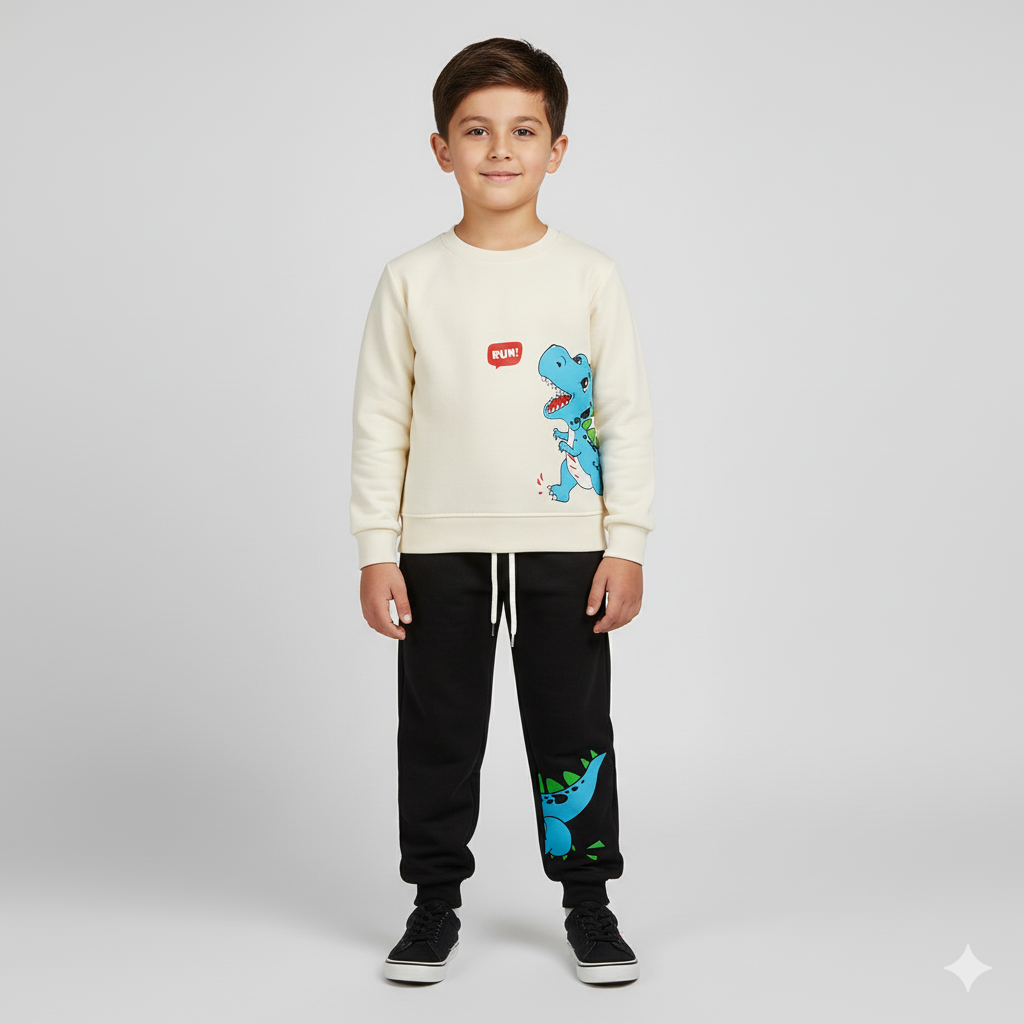 Run Dino Fleece Jogger Suits - Maa Sadqay