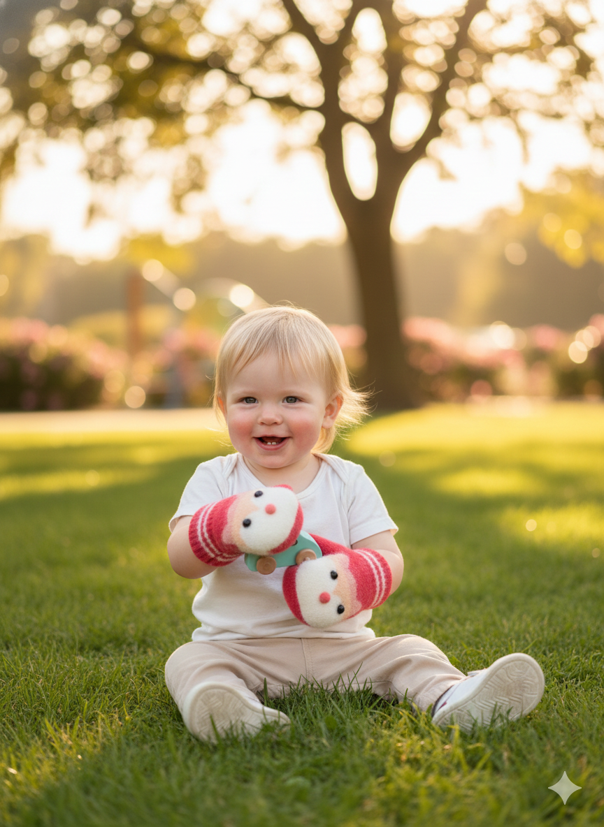 Kids Warm Woolen Premium Plush Mittens - KITTY 1-4 y