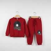 Blessed Vibes - Maroon Fleece Jogger Suits - Maa Sadqay