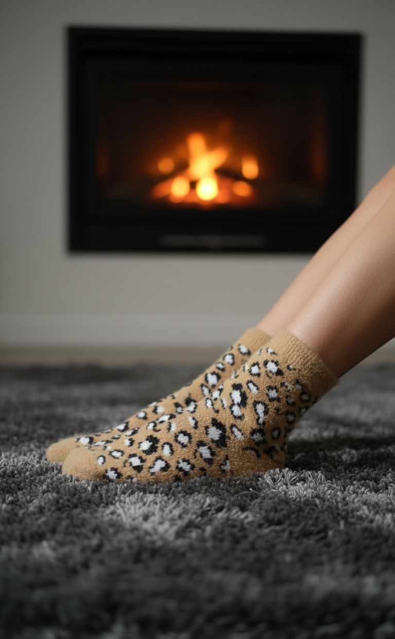 Warm Woolen Leapord Print Fashion Socks