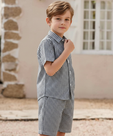 Shirt & Short Set - checkered - Maa Sadqay