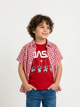 Red Checkered Double Shirt -Red Inner -DS114