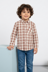 Soft brown Checkered Full Sleeves Casual shirt -BCS04