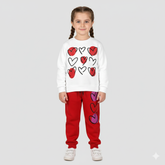 Hearts Fleece Jogger Suits - Maa Sadqay