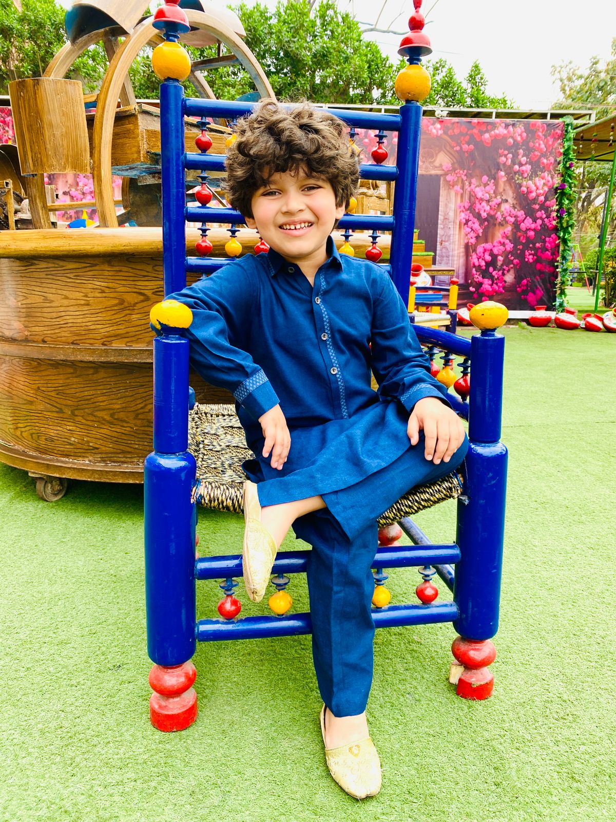 Classic Navy Kurta Trouser Set