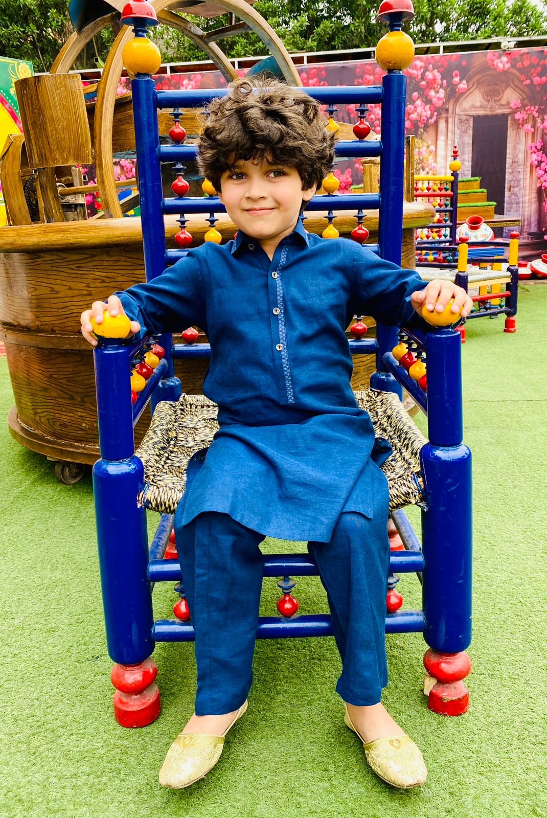 Classic Navy Kurta Trouser Set