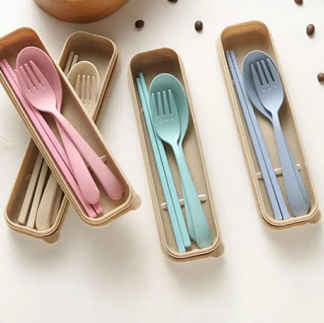 Spoon Fork Chopstick set with portable box