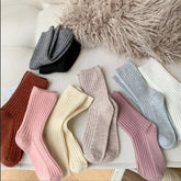 Warm Woolen Solid Color Women Fashion Socks