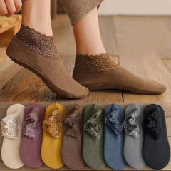 Thermal Fleece Socks with Lace