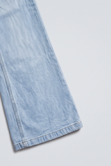 Girls Light Blue High-Waisted Wide-Leg Denim Jeans. DJ7