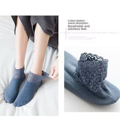 Thermal Fleece Socks with Lace