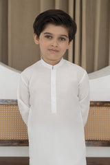 Raw silk festive kurta Pajama For Boys - Off white