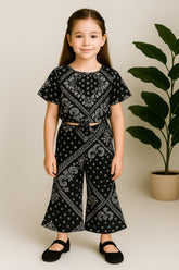 Carrie Corner-Crop-top with Bell Bottom -CT166 - Maa Sadqay