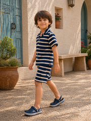Boys Premium Waffle Knit Summer Co-ord Set - BCSOM155