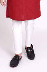 Cotton Trouser For Boys White - Maa Sadqay