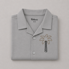 Boys Summer Beach Tree Button-Down Shirt - BCOS1015