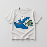 Boys Shark T-Shirt-Grey -TS140