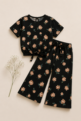 Beige Rose -Crop-top with Bell Bottom -CT157