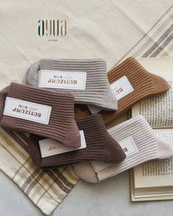 Warm Woolen Solid Color Women Fashion Socks