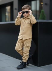 Corduroy Co-ord set for boys- Butterscotch cc5 - Maa Sadqay