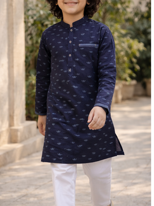 Navy Sailors Printed Kurta Pajama For Boys - Maa Sadqay