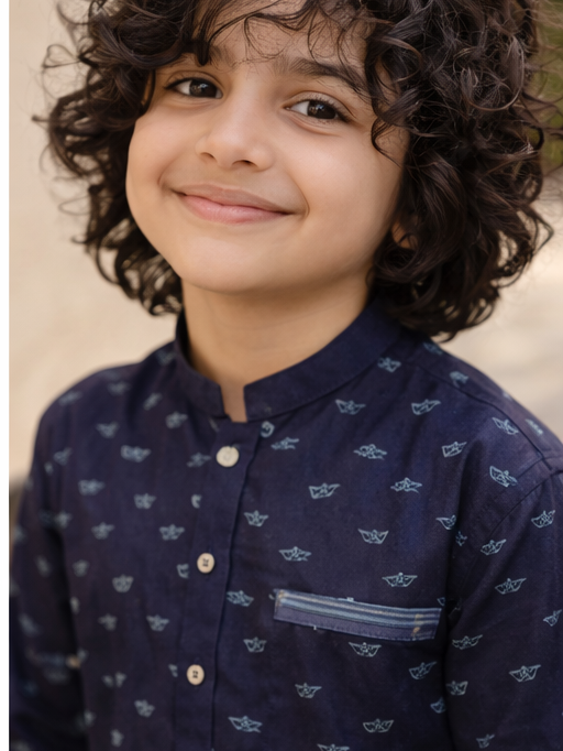 Navy Sailors Printed Kurta Pajama For Boys - Maa Sadqay
