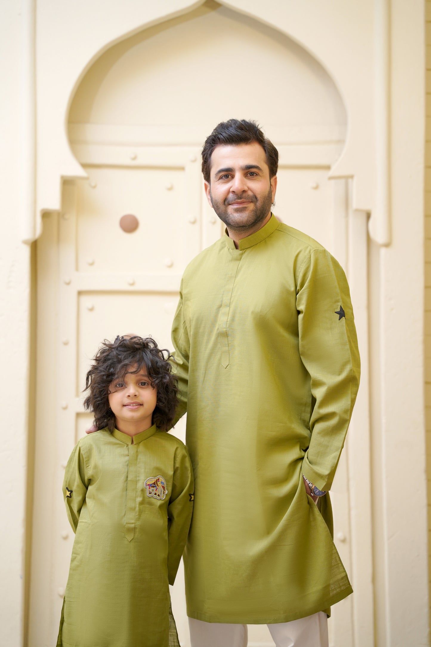 Henna Green Party Suit Father Son Duos