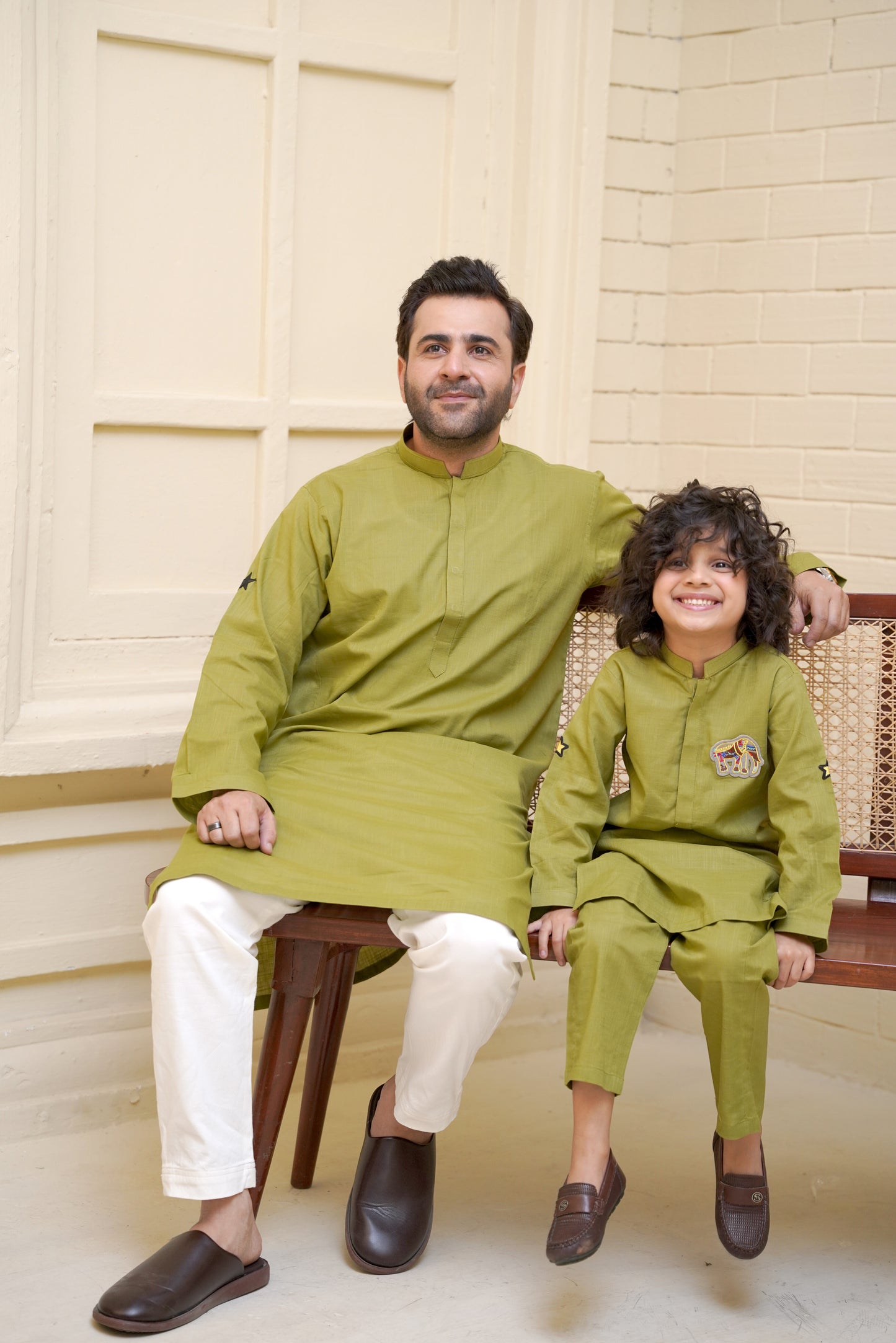 Henna Green Party Suit Father Son Duos