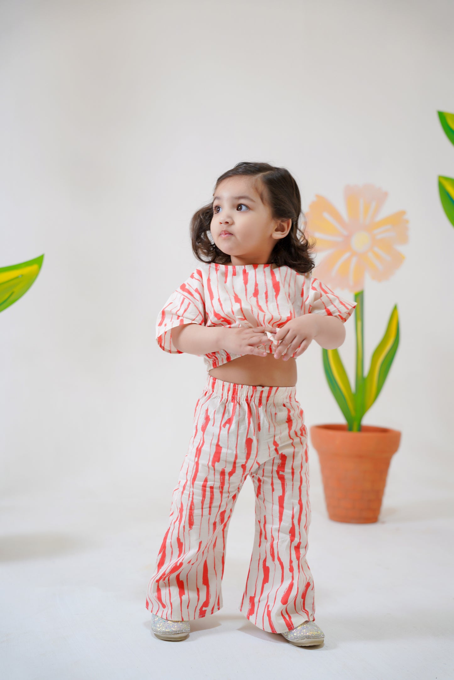 Paint Stripes -Crop-top with Bell Bottom- CT116 - Maa Sadqay