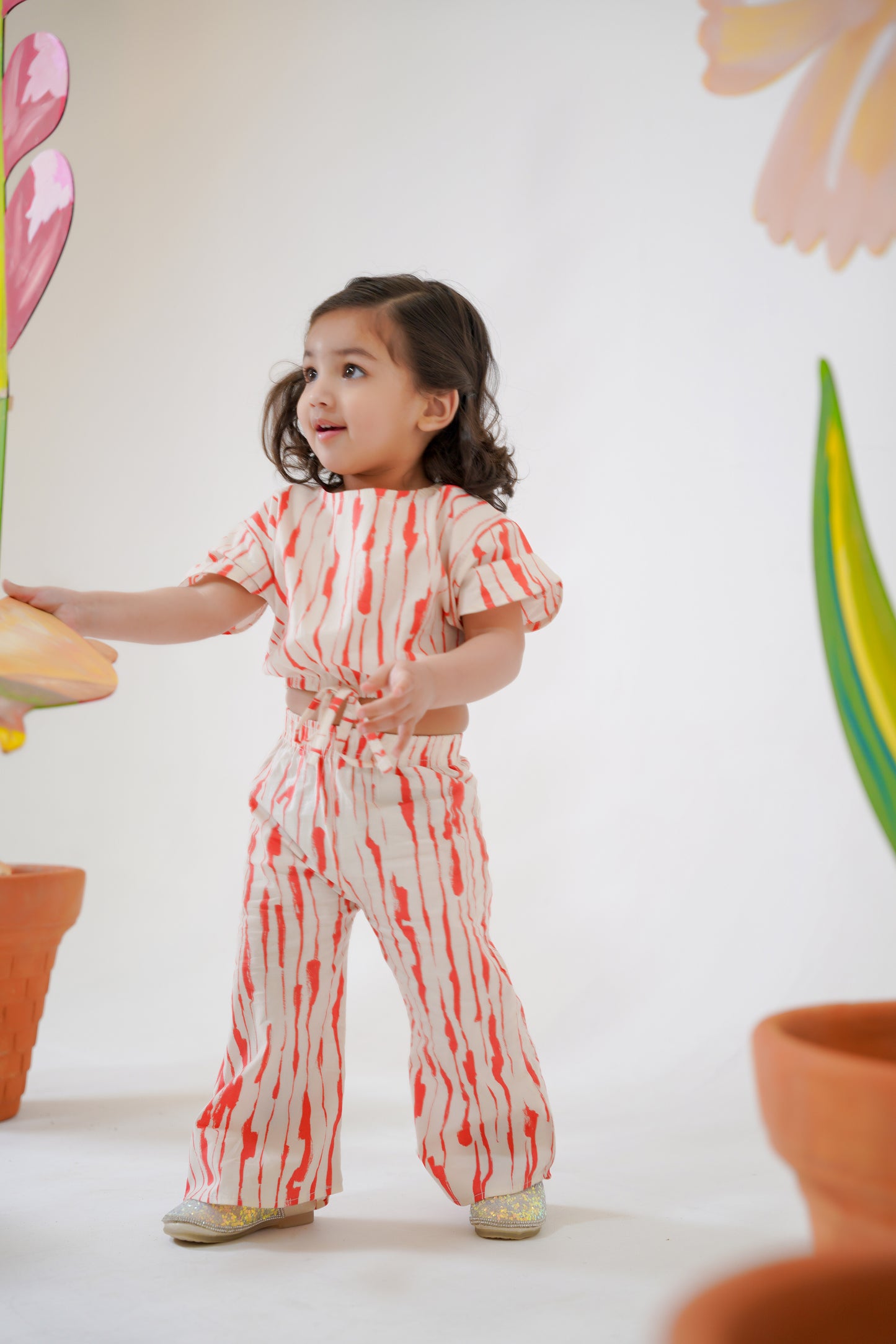 Paint Stripes -Crop-top with Bell Bottom- CT116 - Maa Sadqay