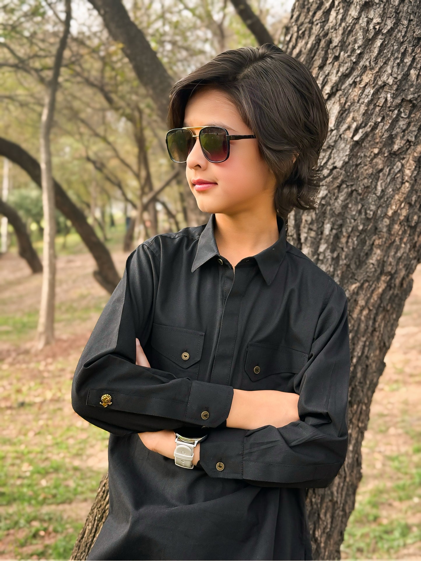 Boys Double Pocket Co-ord Set - Black