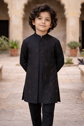 Boys 3 Piece Gown Suit – Kurta Pajama Set - Art 2076 Grey